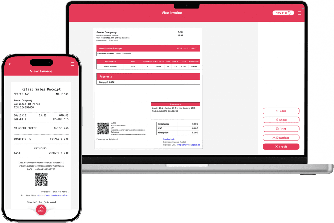 AADE & myDATA Integration for Restaurants | Quickord