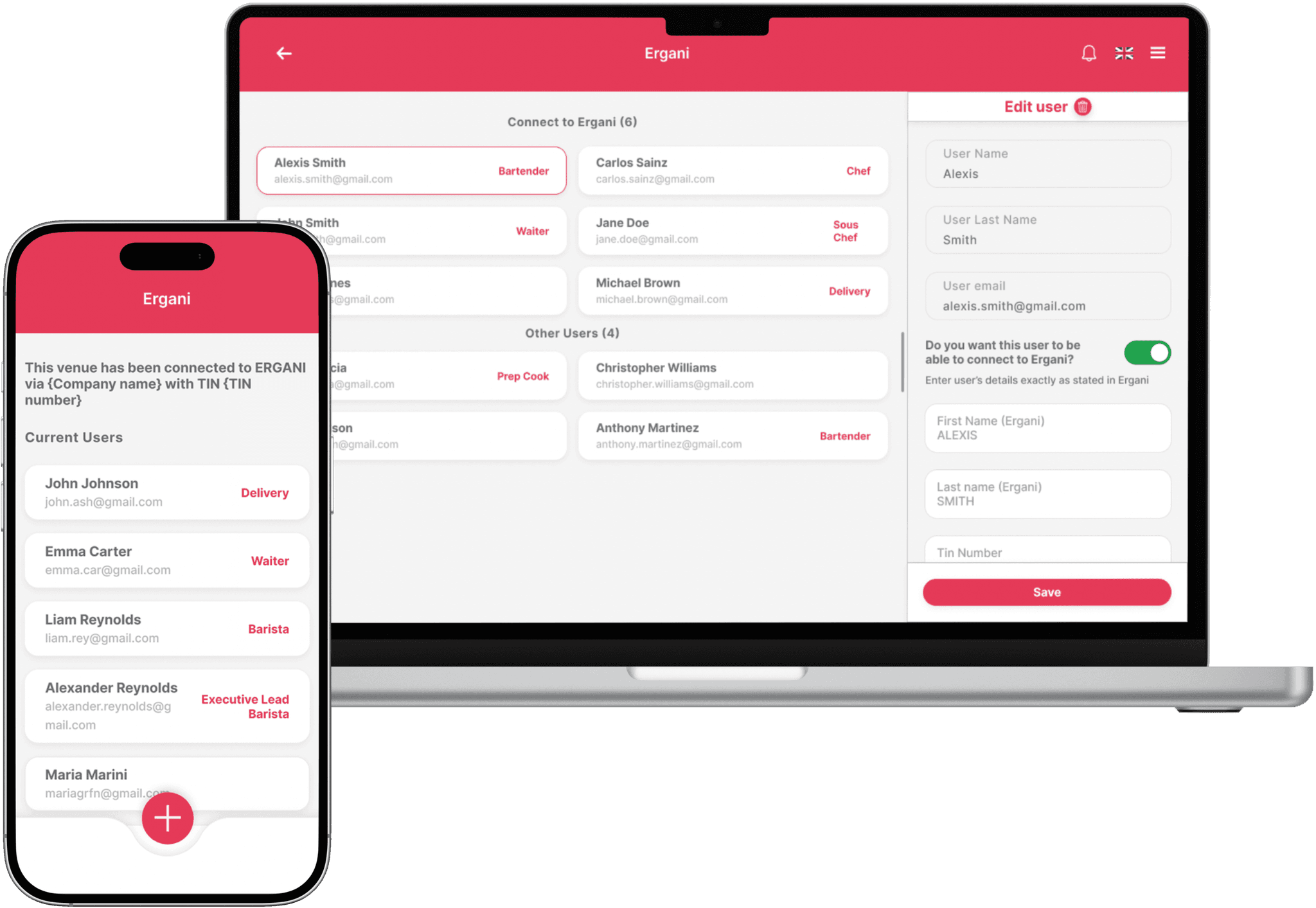 ERGANI Integration - Staff Management