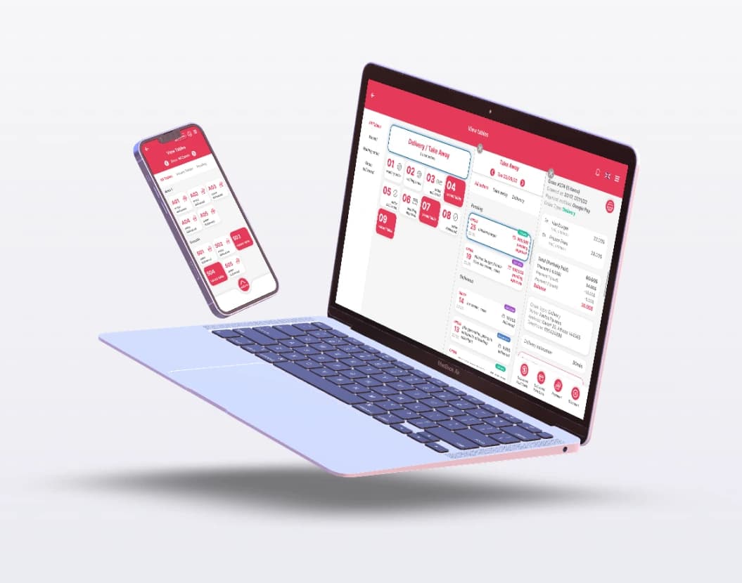 Quickord application interface on laptop and mobile