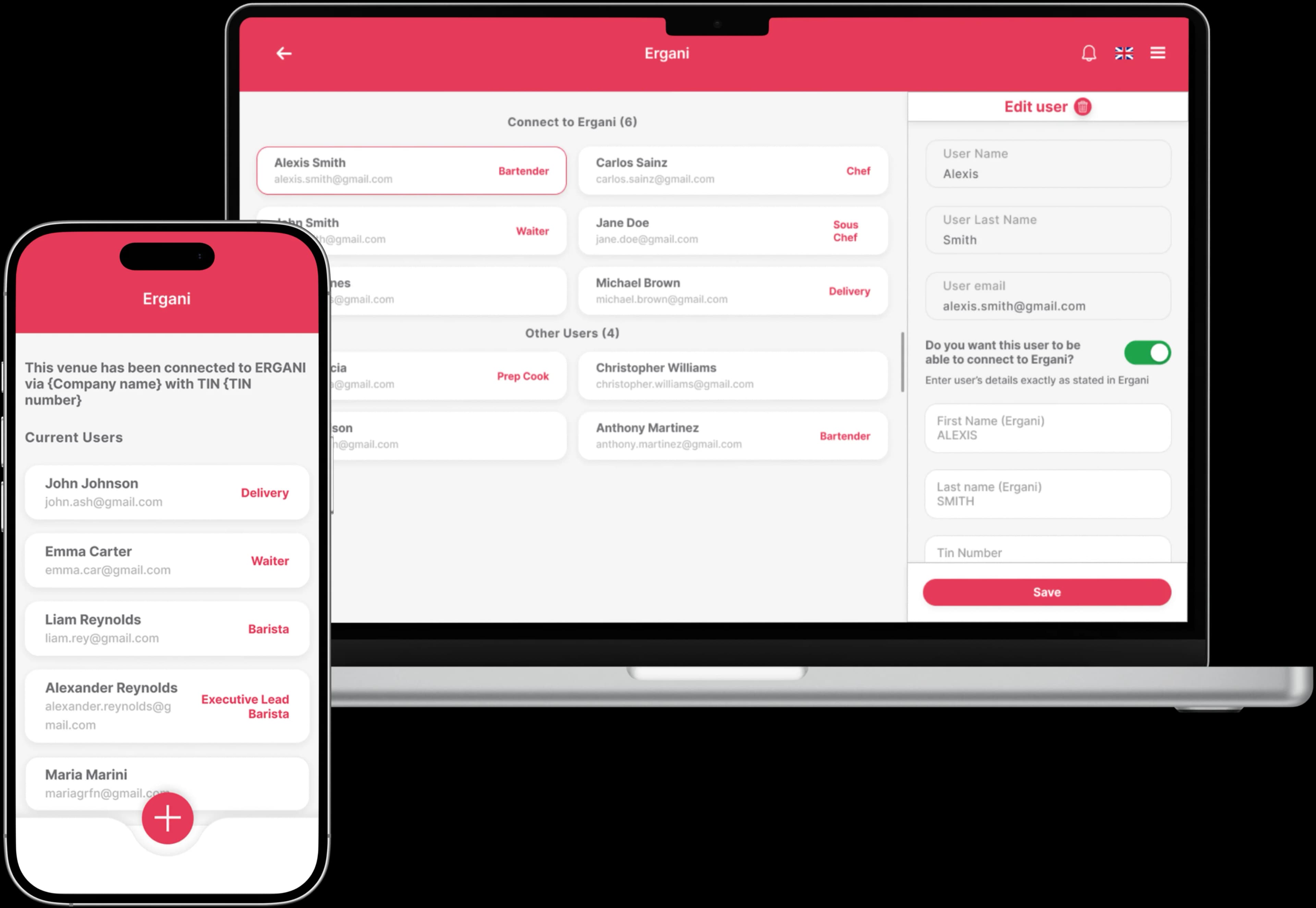 ERGANI Integration - Staff Management